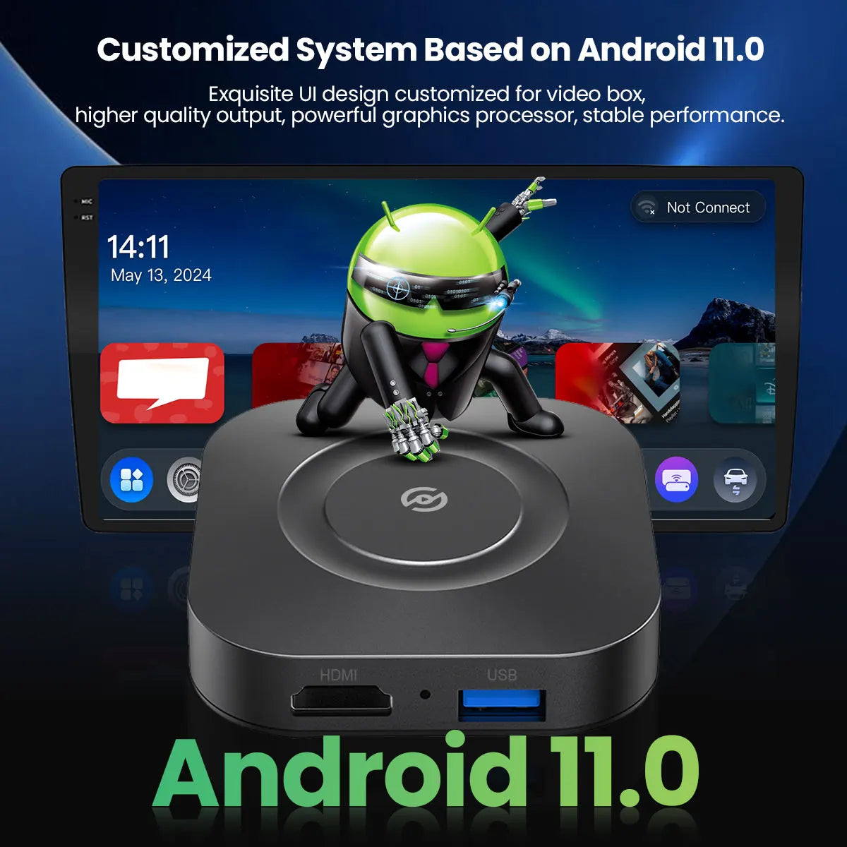 Wired CarPlay Android Media Box with Remote Control