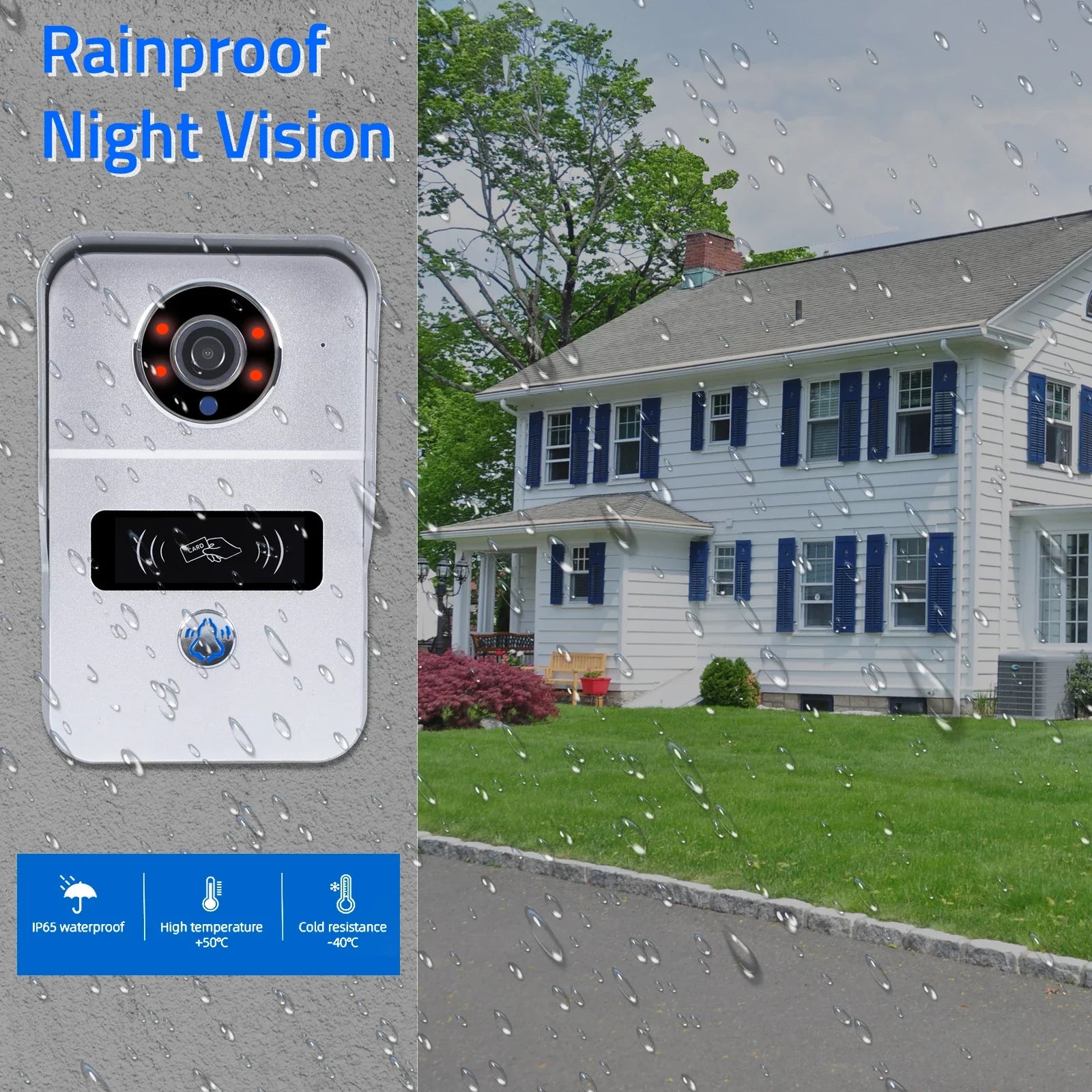 10" Touchscreen WiFi Video Doorbell with 32GB Recording