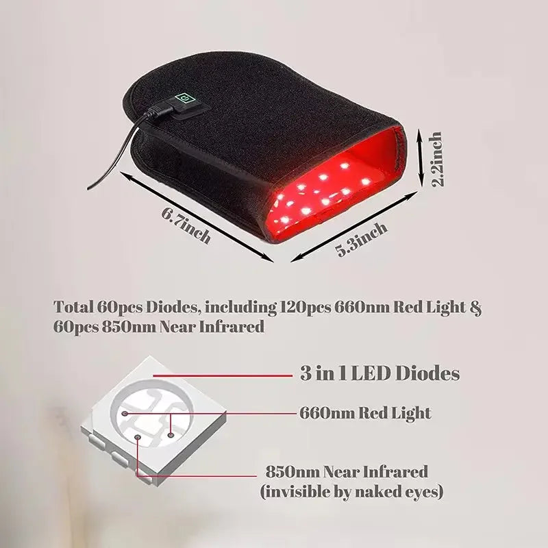 2-in-1 LED Hand Therapy Gloves Dual-Sided Red Light for Circulation & Pain Relief