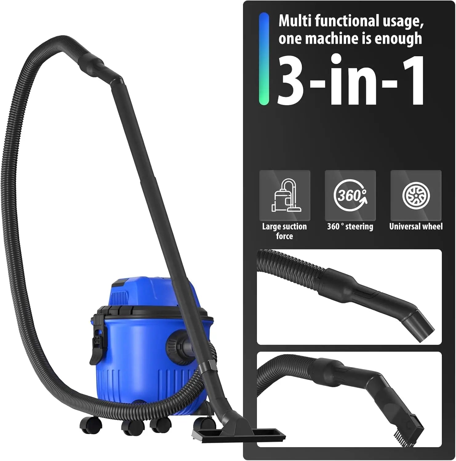 15L Wet & Dry Vacuum Cleaner with Blower Function and Accessories