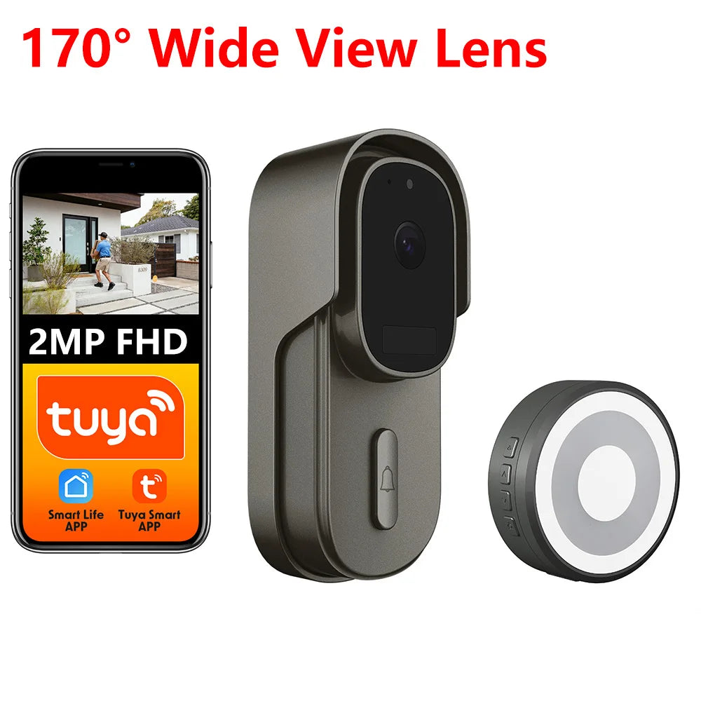 1080P Smart WiFi Doorbell with 32GB Storage, Night Vision, Motion Alerts & Chime