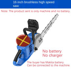 16-Inch Cordless Electric Chainsaw with Brushless Motor – High-Power for Garden & Tree Cutting