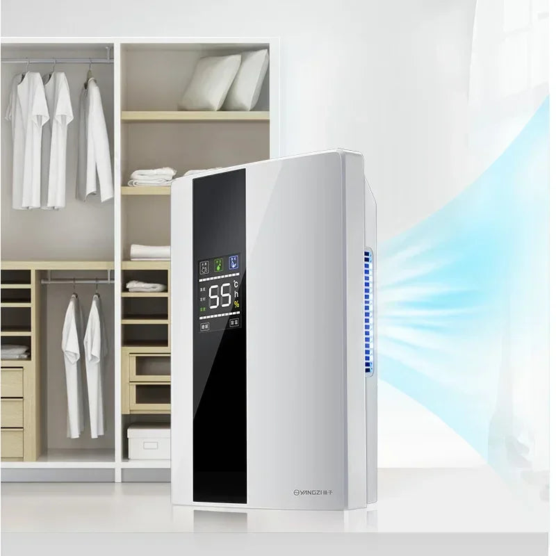 Compact 220V Bedroom Dehumidifier with Remote Control & 2.2L Tank Whisper Quiet, LED Display