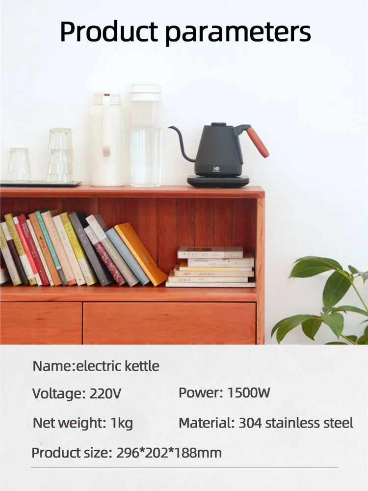 0.8L Electric Pour Over Coffee Kettle – Fast Boil, Anti-Dry Protection, Gooseneck Spout