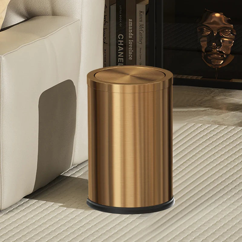 Compact 9L Round Trash Bin for Bathroom and Office