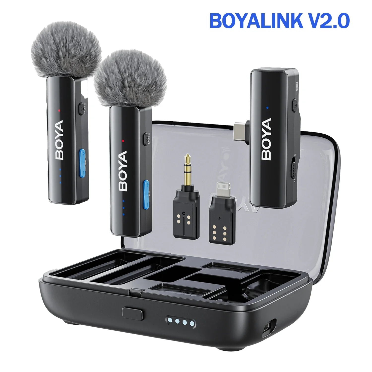2.4GHz Wireless Lavalier Mic Set with Charging Case