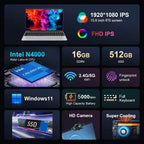 15.6" Windows 11 Pro Laptop with 16GB RAM, 256GB SSD & Full HD IPS Display