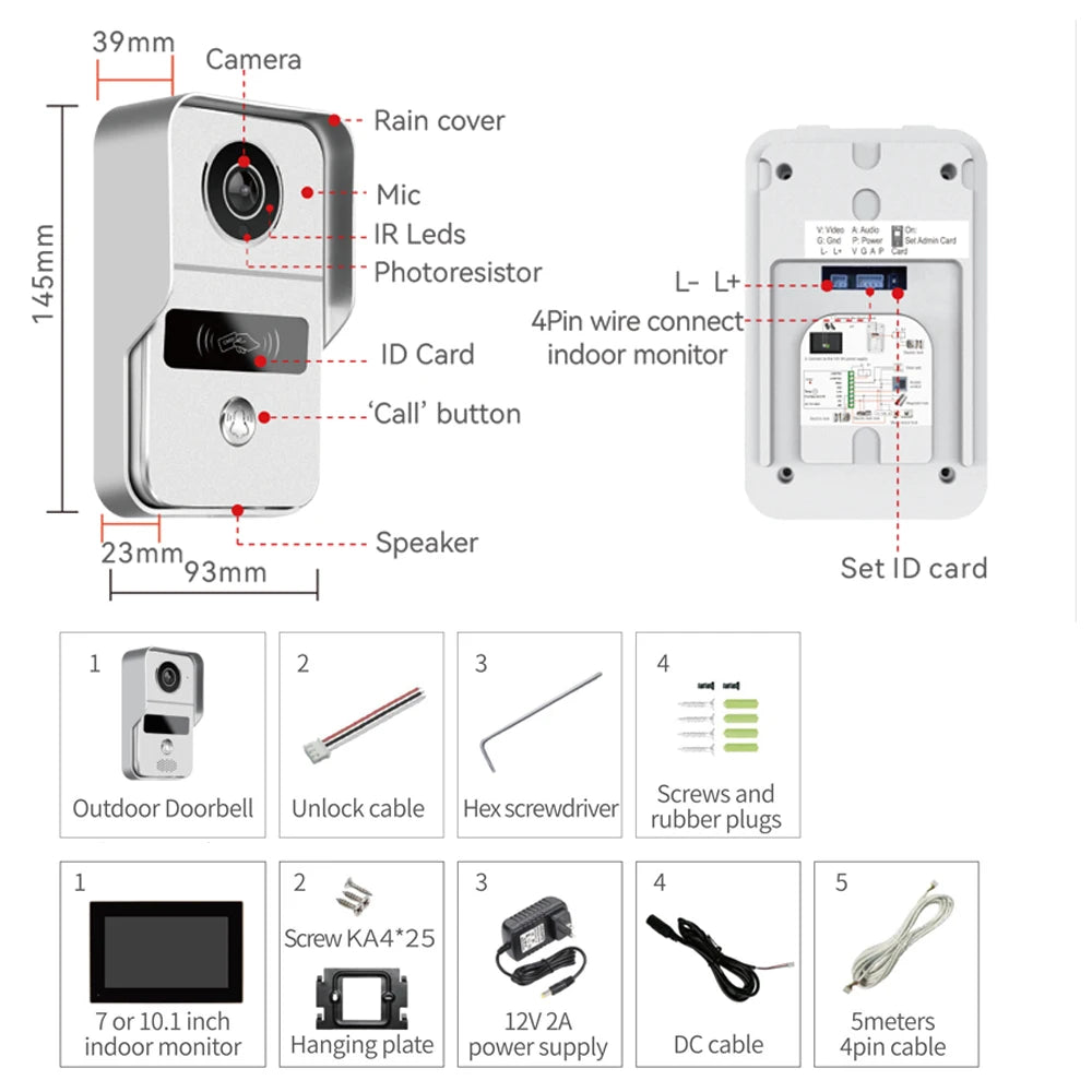 1080P Wireless Doorbell Camera with App and Monitor