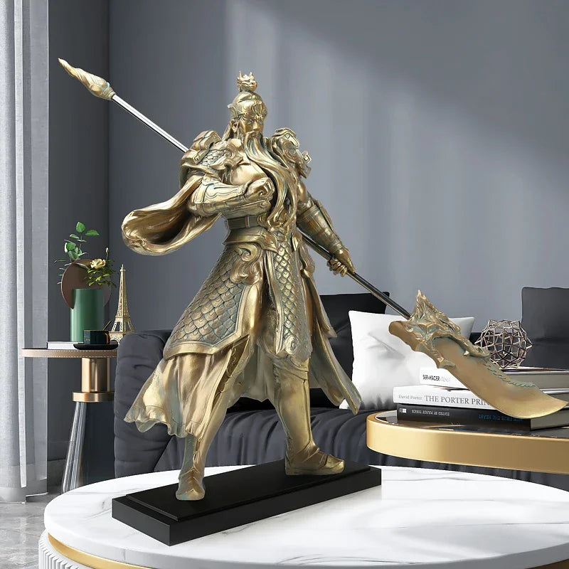 Handcrafted Guan Yu Ornament 70cm Chinese Style Sculpture for Living Room, Store, or Hotel