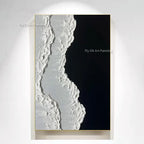 100x150cm Handmade Black & White Textured Canvas Art