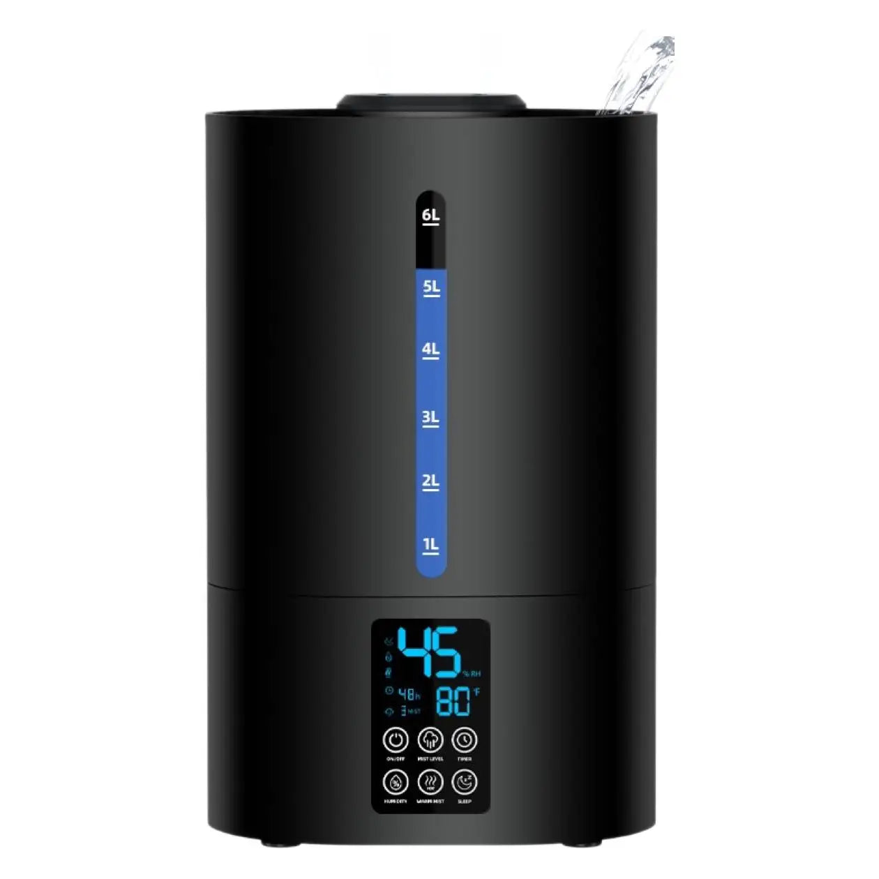 Large Room Humidifier with 3 Mist Levels, Quiet Sleep Mode & 360° Nozzle