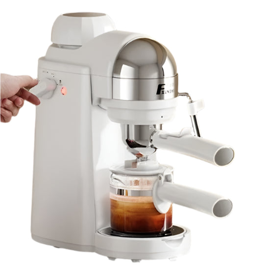 Portable Semi-Automatic Coffee Maker – Drip & Cold Brew Machine for Home or Small Office White