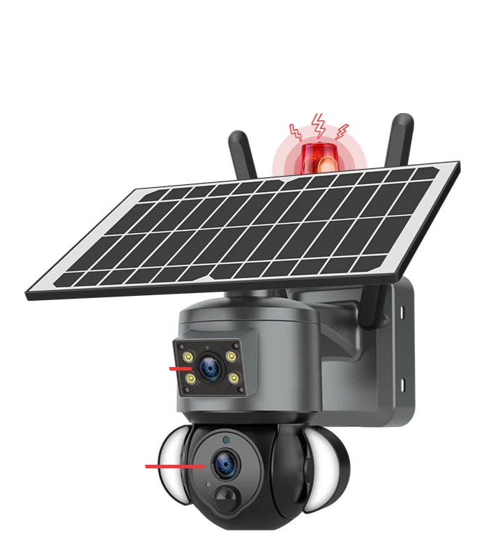 Cordless 8MP 4K Outdoor PTZ Camera with Solar Power, 4G SIM, Dual Lens & Color Night Vision