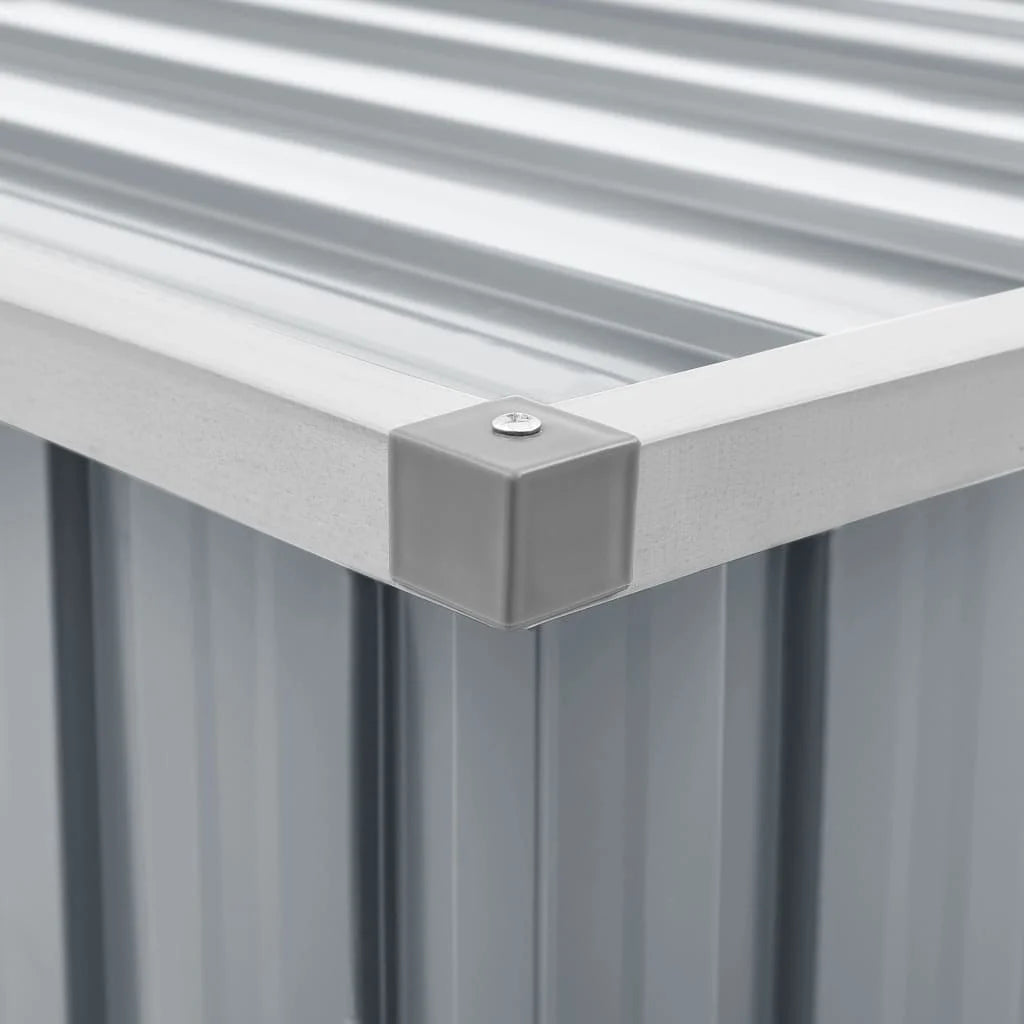 109cm Outdoor Galvanised Steel Garden Storage Box with Hinged Lid – Grey