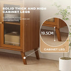 Bamboo Sideboard Cupboard with Clear Acrylic Doors – Bathroom, Kitchen or Vanity Use