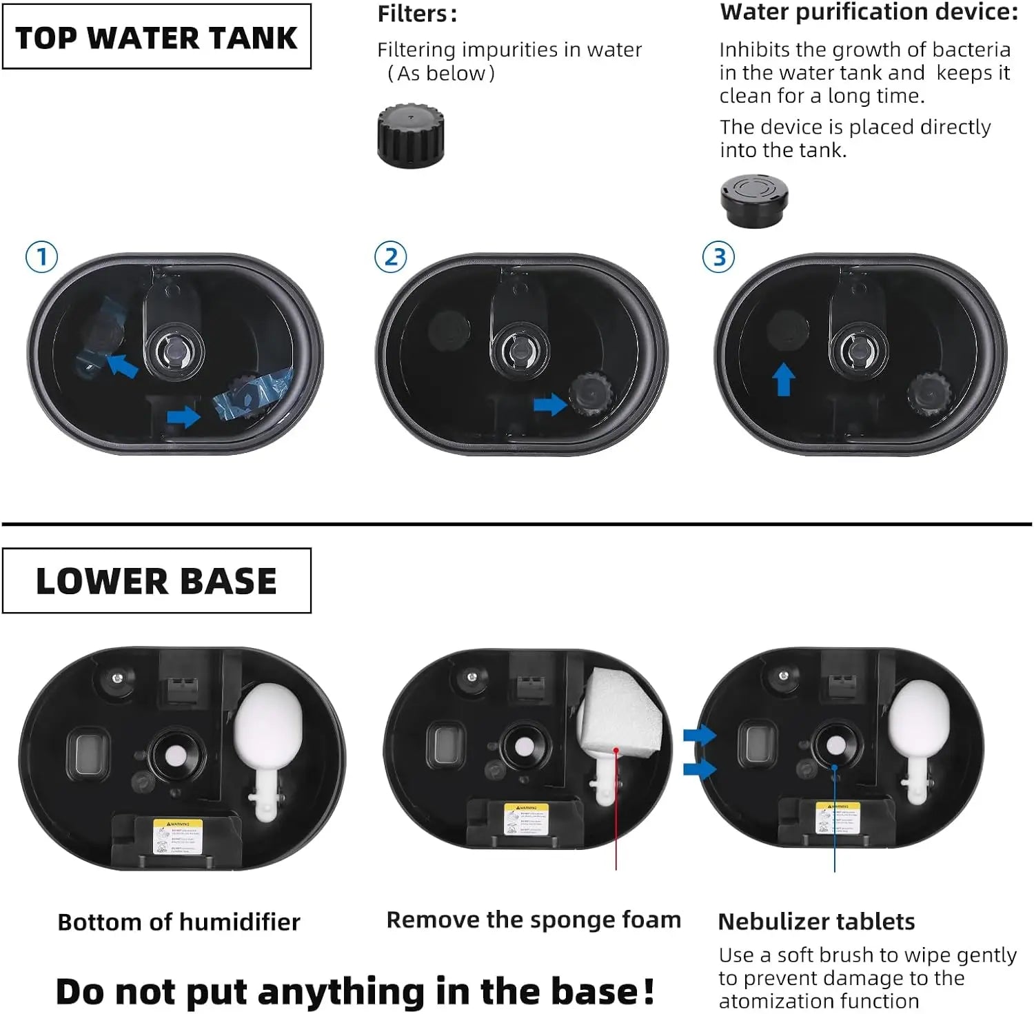 Large Room Humidifier with 3 Mist Levels, Quiet Sleep Mode & 360° Nozzle
