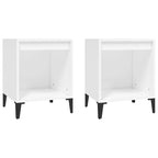 2-Piece White Bedside Table Set – Compact Bedroom Storage with Drawers, 40x35x50cm