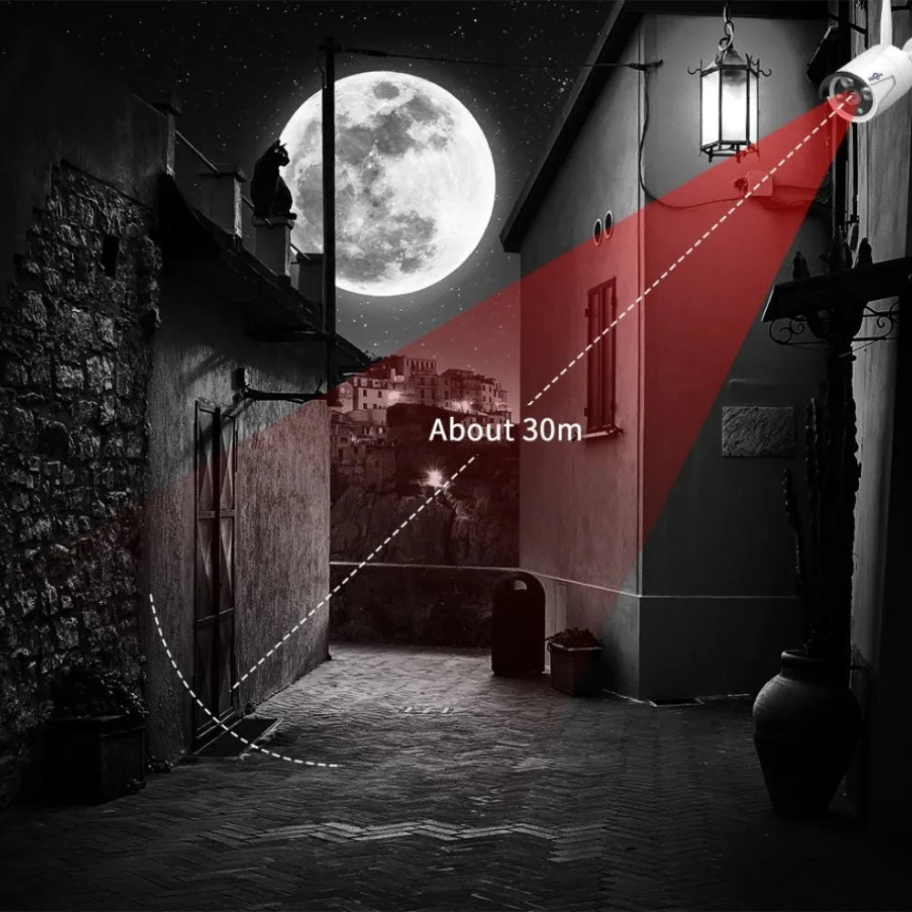 16CH Wireless CCTV Kit with AI Human Detection & Night Vision