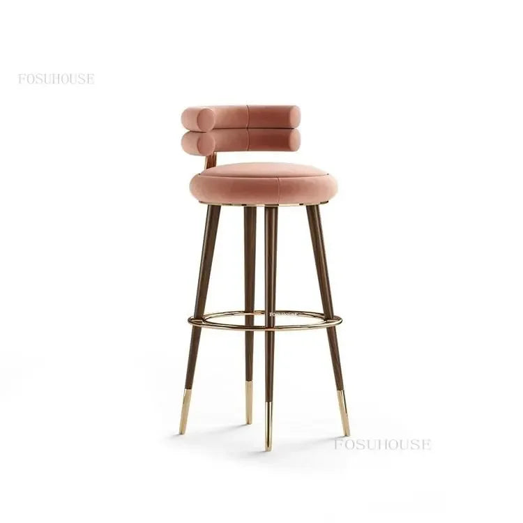 Luxury Wooden Bar Chair, Modern Kitchen Furniture