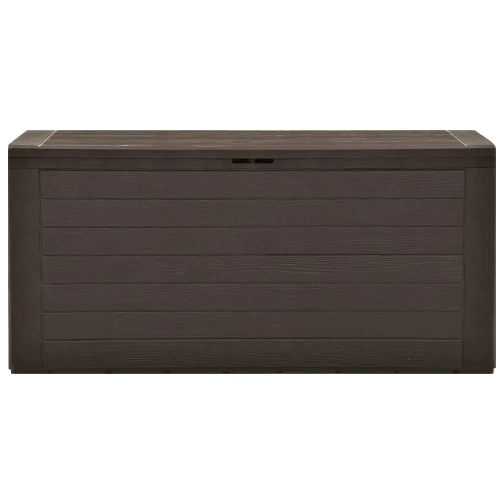 290L Outdoor Garden Storage Box – Weatherproof Poly Rattan Look, Lockable Lid
