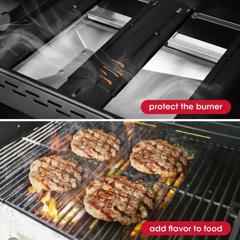 2-Piece Adjustable Heavy Duty Gas Grill Burner Covers Adjustable 11.75–21in