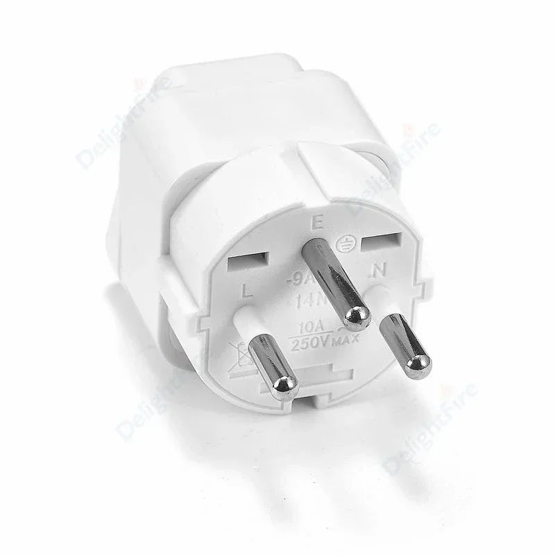 Compact 3-Pin Wall Socket Adapter for International Travel Use