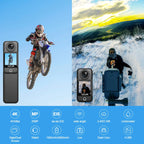White C300 4K Action Cam with Dual Screen Waterproof