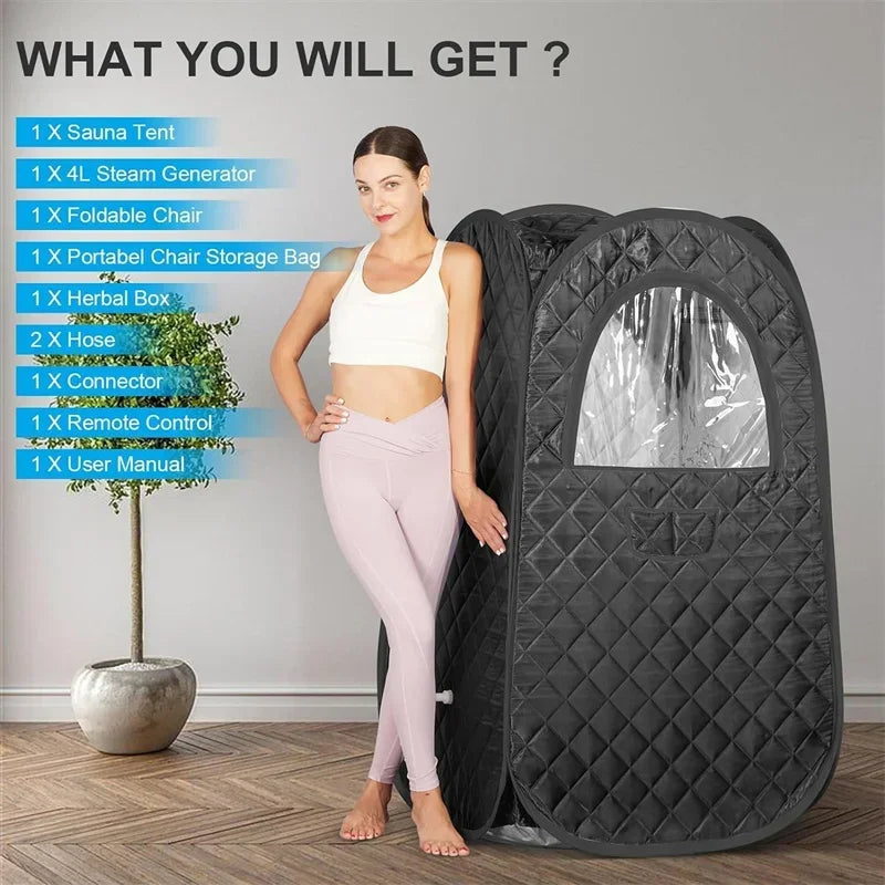 Full Size Steam Sauna Set Coffee Colour with Extra Accessories