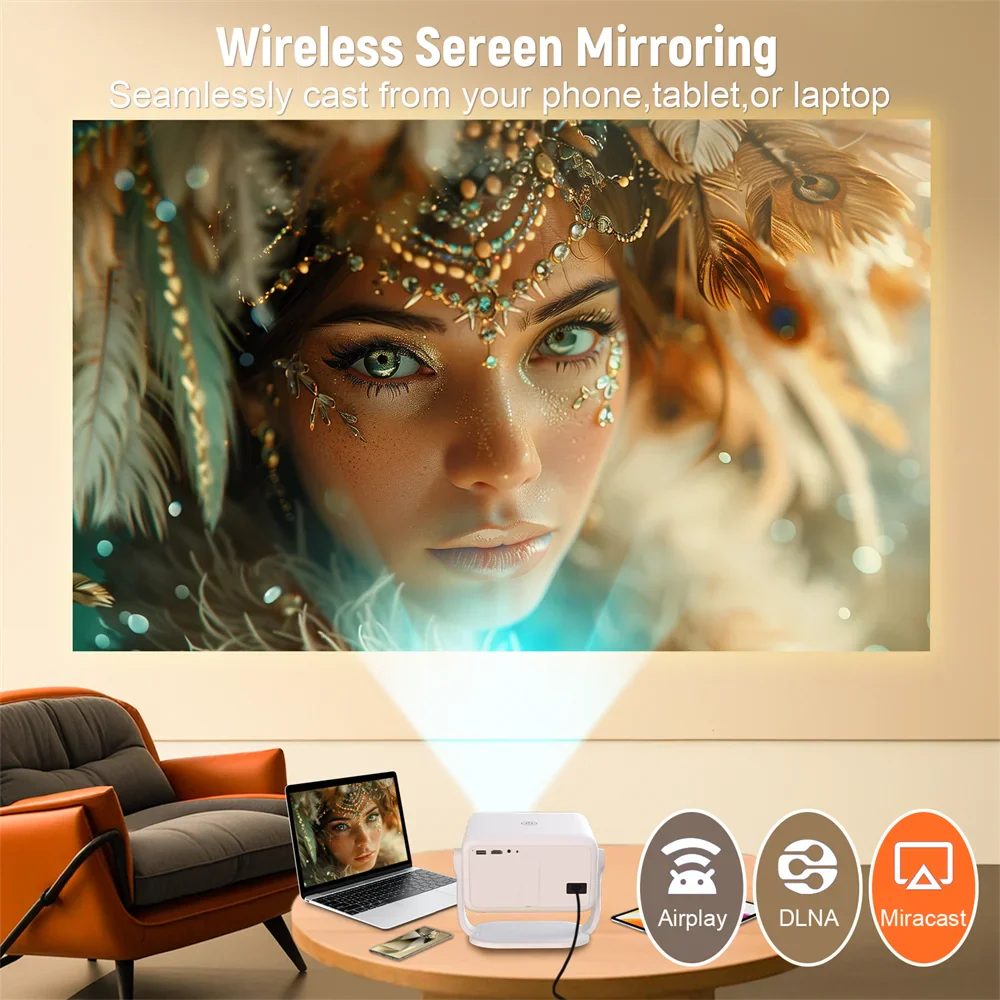 Compact 650ANSI WiFi6 Bluetooth Home Theater Projector