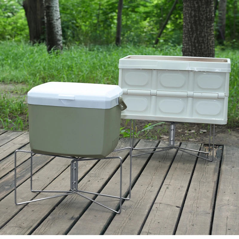 16PCS Portable Stainless Steel Outdoor Cooler Stand for Camping