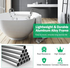 Shower Bench with Detachable Armrests Anti-Slip Bath Chair, Adjustable Height Design