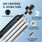 1L Oxygen Tank for Short Diving & Snorkeling Sessions