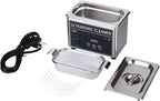 Portable Ultrasonic Cleaner 800ml 35W Stainless Steel Bath for Jewellery, Glasses & Watches