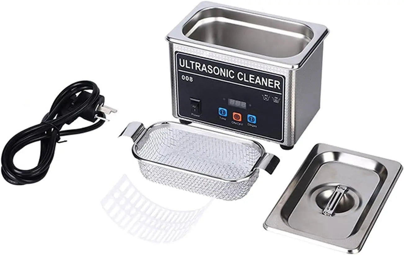 Portable Ultrasonic Cleaner 800ml 35W Stainless Steel Bath for Jewellery, Glasses & Watches