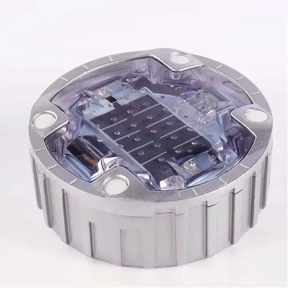 Heavy-Duty Solar LED Road Stud Light – Waterproof 120mm Round Embedded Marker for Outdoor Paths
