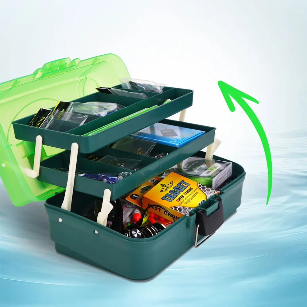 Outdoor Fishing Gear Set with Box and 134 Pieces