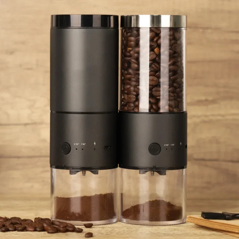 Rechargeable Travel Coffee Grinder with LED Display & 85g Capacity