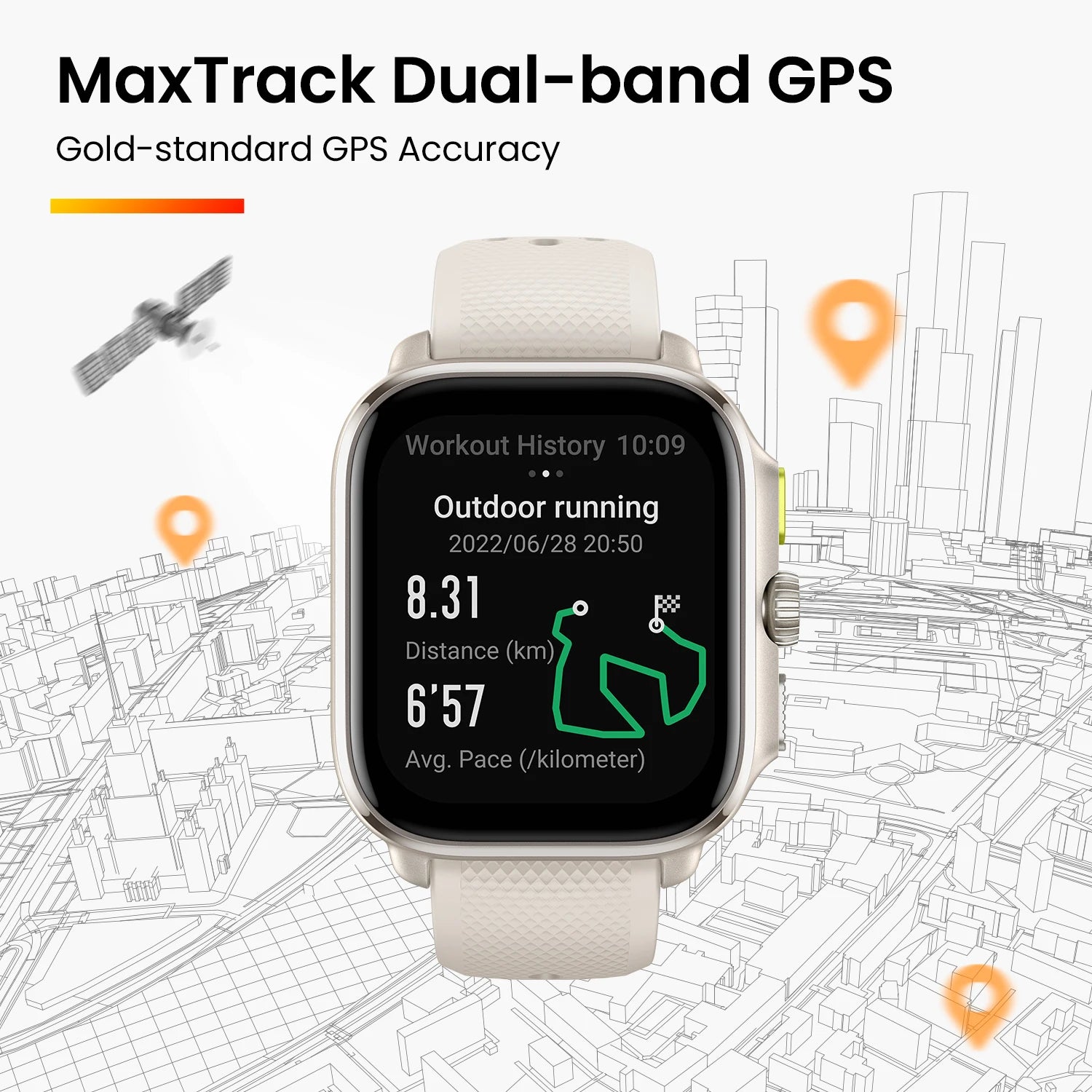 1.75" AMOLED Fitness Smartwatch with Heart Rate & Sleep Tracker – Amazfit Cheetah 44mm