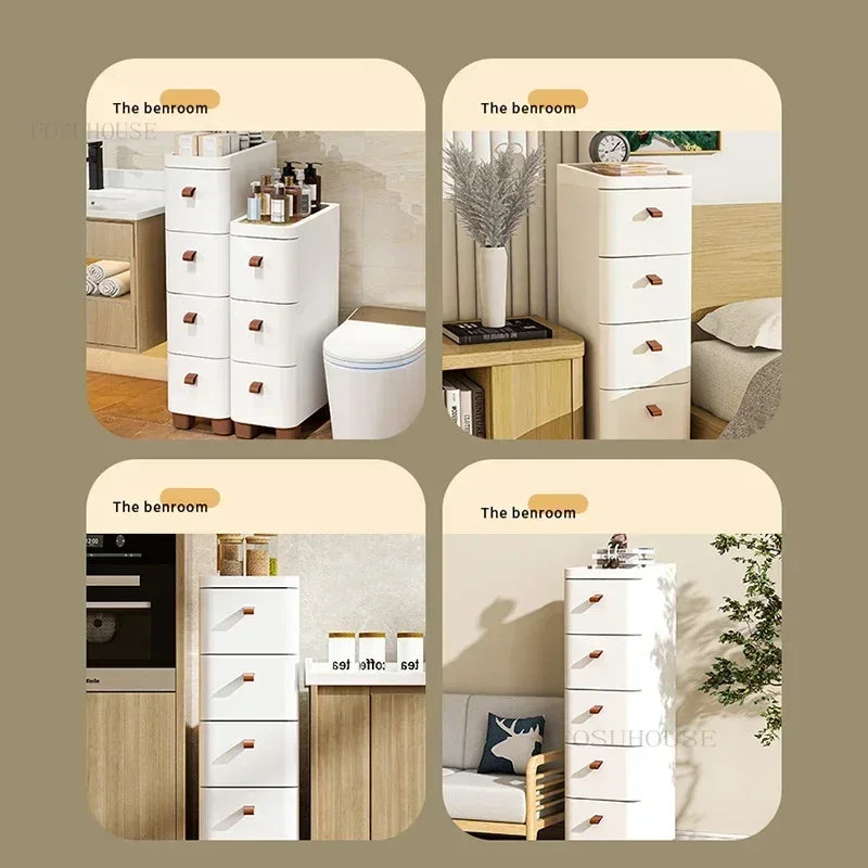 Space-Saving Plastic Bathroom Cabinet Stylish Storage for Toilet or Entryway