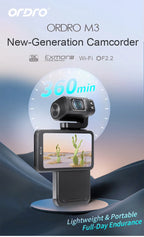 Rechargeable 5K Travel Vlogging Camera with Big LCD Display