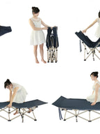 Portable Folding Bed Single Person Recliner for Office Nap & Outdoor Camping