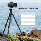 Lightweight Travel Tripod for DSLR & Mirrorless Cameras