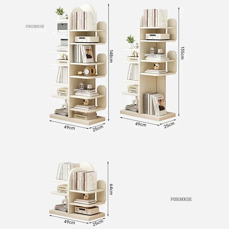 Modern Wooden Bookcase Rack Floor-Standing Multi-Layer Storage for Home or Office