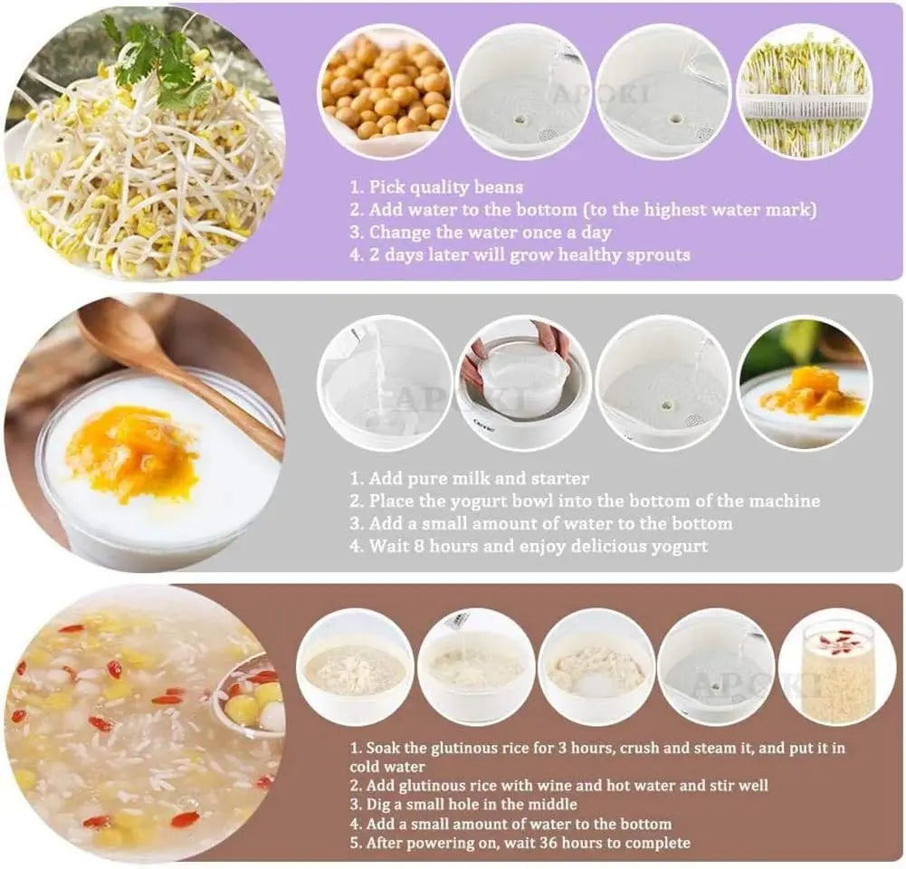 Home Bean Sprouts Machine with Automatic Watering & Temperature Regulation