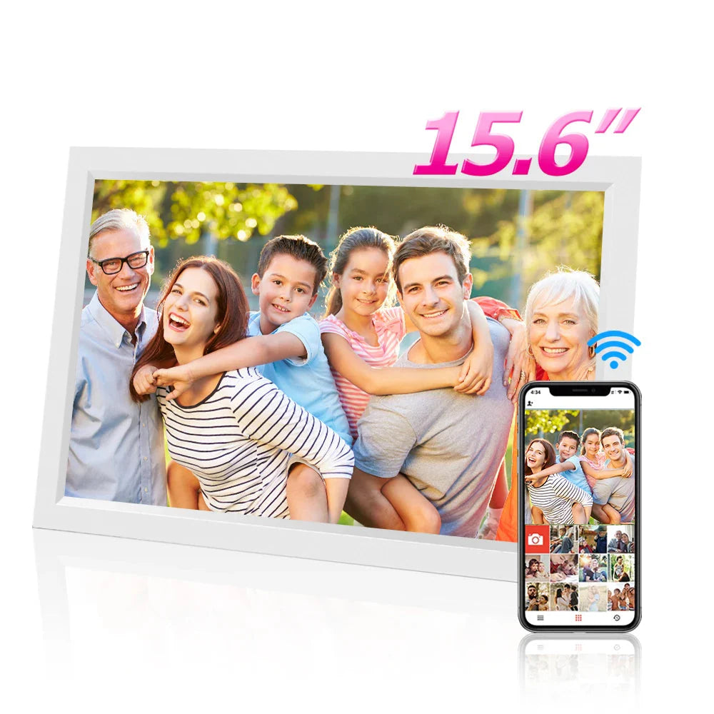 Smart 15.6" Digital Picture Frame 32GB HD Display - White