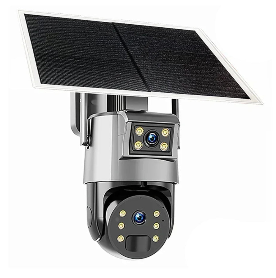 Portable 8MP 4K Solar WiFi Outdoor Camera with Dual Lens, PTZ, Full-Color Night Vision & Two-Way Audio