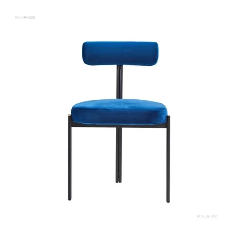Blue Leisure Dining Chair with Backrest Ideal for Home Use