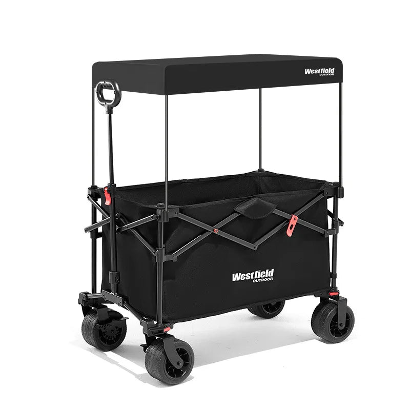 Heavy Duty Folding Outdoor Trolley for Camping & Picnic - Black