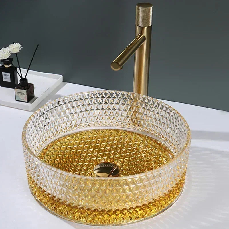 Italian Style Crystal Sink for Hotel or Home Vanity