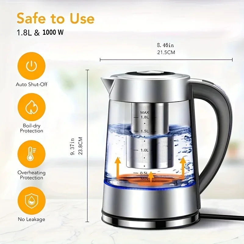 1.8L Electric Kettle with 12 Temps and 24H Keep Warm